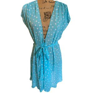 💰BOGO💰 Blue & White Polka Dot Oscar de la Renta Robe Small